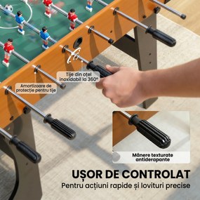 SPORTNOW Masă de fotbal pliabilă cu mânere antiderapante, 2 mingi și scor manual, maro | Aosom Romania