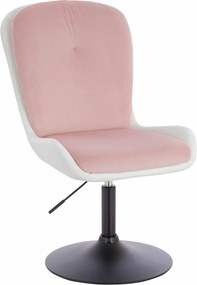 HR690N Scaun Velvet&amp;soft Piele Pu Roz Pudră/Alb Bază Neagră