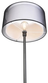 Lampa de podea de design neagra cu abajur alb-negru 47 cm - Simplo
