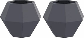 vidaXL Jardinieră 2 pcs Antracit 50 x 50 x 40 cm Oțel