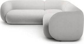 Colțar gri deschis cu tapițerie din catifea Kate – Micadoni