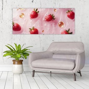 Tablou - Căpșuni în bule (120x50 cm)