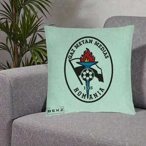 Perna Personalizata Gaz Metan Medias 1945 Fotbal, 40x40 cm, Verde Menta, Husa Detasabila, Perna Inclusa, BEKZ®