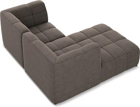 Colțar maro cu tapițerie din țesătură bouclé (cu colț pe partea stângă/cu șezlong) Aloha – Makamii