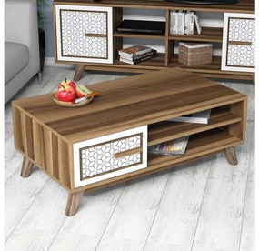 Masă de cafea Aysha (Nuc + Alb). 1089455