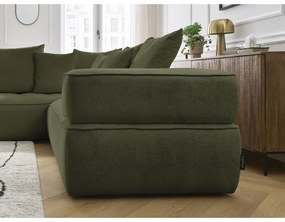 Colțar verde cu tapițerie din chenille (cu colț pe partea stângă/în formă de ”L”) Whesley – Bobochic Paris