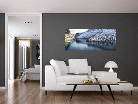 Tablou - peisaj de iarnă cu lac (120x50 cm)