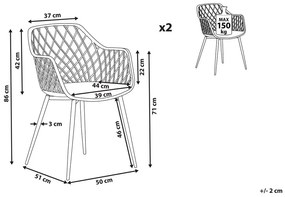 Set 2 buc. scaune de sufragerie NASSUA (alb). 1022891