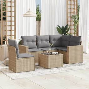 vidaXL Set canapele de grădină cu perne, 6 piese, bej, poliratan