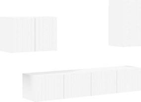 vidaXL Set Dulap pentru Televizor Montat pe Perete Pe perete 4 pcs Alb