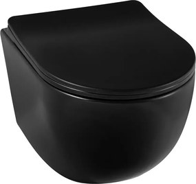 Vas wc rimless cu capac soft-close Balneo Luna negru