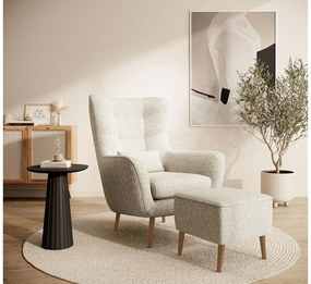 Fotoliu cu suport picioare Veneza VZ2  (crem + fag). 1099389