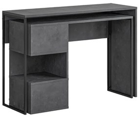 Birou extensibil Badau melamina gri inchis 110x37x77cm