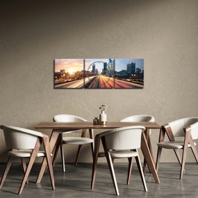Tablou - Calea marelui oraș (cu ceas) (90x30 cm)