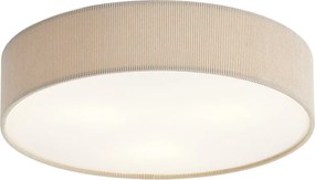 Plafonieră modernă gri-maroniu cu abajur de catifea 46cm 3 lumini - Luz
