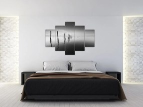 Tablou cu nivelul de lac alb negru (150x105 cm)