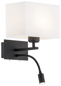 Aplica de perete cu reader LED design elegant HILARY negru/alb