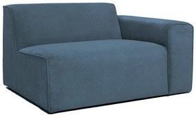 Modul pentru canapea albastru cu tapițerie din catifea reiată (cu colț pe partea dreaptă) Sting – Scandic