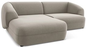 Colțar bej cu tapițerie din catifea (cu colț pe partea stângă) Moana – Makamii