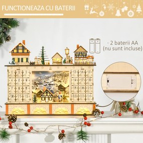 Calendar de Advent, calendar de Craciun, decoratiunde de Craciun HOMCOM | Aosom Romania