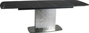Masa extensibila MONCLER, negru/crom, sticla/ceramica/metal, 160/240x9