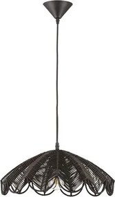 Lustra suspendata stil natural ratan negru FLARE
