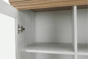 Vitrină, pin nordic/stejar sălbatic, ROYAL W2D