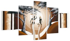 Tablou oriental cu două femei și copac (125x70 cm), în 40 de alte dimensiuni noi
