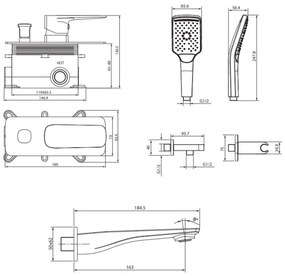 Cersanit S952-039 - Set cadă cu baterie încastrată LARGA crom lucios