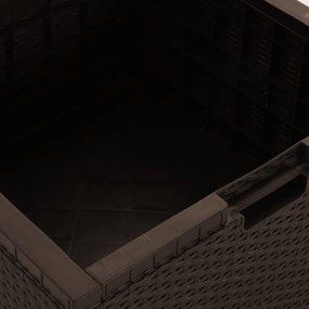 Cutie de depozitare de gradina, maro, 60x54x41 cm, ratan PP Maro, 60 x 54 x 41 cm