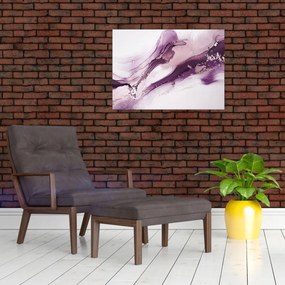 Tablou - Artă fluidă violet (70x50 cm)