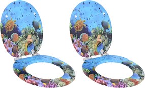 vidaXL Capac de toaletă cu închidere lentă 2 pcs 44 x 38 cm Placă MDF