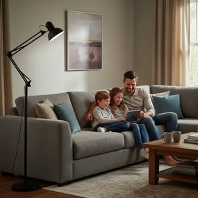 Lampadar flexibil AURIQ 1xE27/60W/230V 184 cm negru