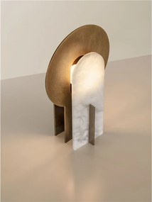 Veioza, Lampa de masa LED din alabastru si aluminiu AVIEL