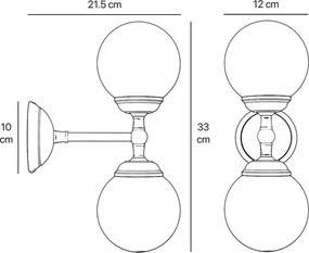 Aplica din alama stil modern Art Deco Incanto