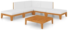 3058102 vidaXL Set mobilier grădină cu perne, 7 piese, lemn masiv de acacia