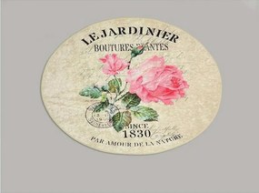 Covoras de baie JARDINER DJT, 100x100 cm, forma rotunda, bej/roz, fibr