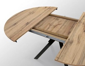 PAZZO DESIGN Masă extensibilă Gabri, picioare încrucișate Shangay rotundă, fabricată în Italia, bază neagră, stejar rustic | Aosom Romania