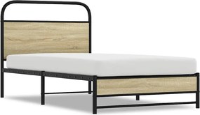 vidaXL Cadru pat fără saltea stejar sonoma, 90x190 cm, lemn prelucrat