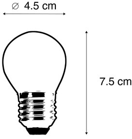 Set 5 becuri Lampă cu bilă cu filament cu LED E27 reglabilă 3W 250 lm 2700K