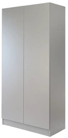 Dulap din lemn Visio LUX, 90 x 45 x 185 cm, încuietoare cu cilindru, gri