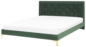 Pat matrimonial 140 cm LIMO (poliester) (verde închis) (cu somieră). 1022886