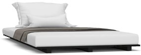 824597 vidaXL Cadru de pat, negru, 75x190 cm, lemn masiv de pin