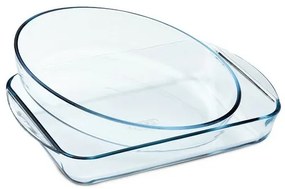 Pyrex Set de 2 vase de sticlă pentru cuptor, 2,7 l+ 2,2 l
