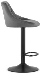 Scaun de bar gri VELVET KAST cu picior negru