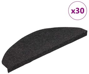 vidaXL Covorașe scară autoadezive 30 buc Negru 65x22,5x3,5 cm