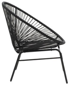 Set măsuță și 2 scaune de exterior Lady Pakoworld din metal și ratan, negru