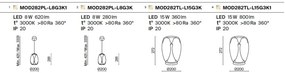 Pendul LED design decorativ Splash auriu/transparent