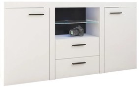Comodă combinată Rokara (Alb + beton deschis) (fără iluminat). 1053862