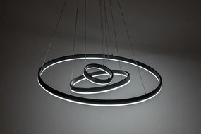 Lustra LED cu telecomanda cu 3 inele metal negru Isaure